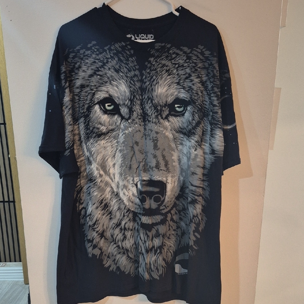 Liquid Blue Wolf Graphic T-Shirt